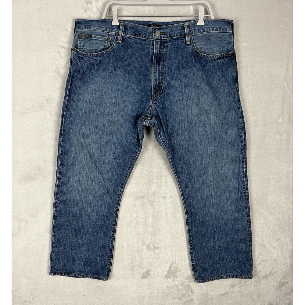 POLO RALPH LAUREN Jean Men 40x30 Blue Wash Denim Hampton Relaxed Straight Fit